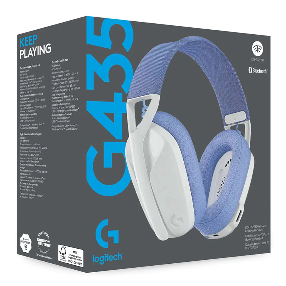 Logitech - G435 Auriculares inalámbricos con micrófono LIGHTSPEED para  gaming - Off White and Lilac - Asys Ecuador