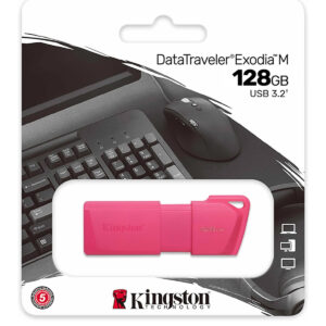 Memoria USB Kingston DataTraveler Exodia M 128GB – USB 3.2 Gen 1 | Color Neon Pink